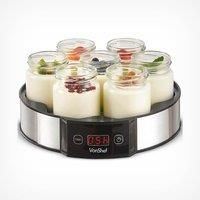 VonShef Digital Yoghurt Maker Machine With 7 Glass Jars LCD Display S/S Housing