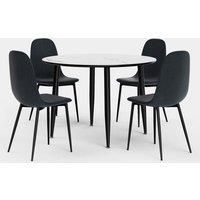 Parma 4 Seater Dining Table With Cavell Charcoal Blue Chairs