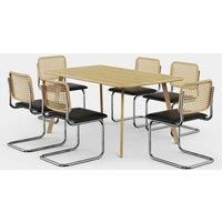 Burton 6 Seater Wooden Effect Dining Table With Bridgewater Chairs