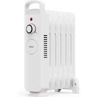 VonHaus Mini Oil Filled Radiator - 800W 6 fin Portable Electric Heater - White