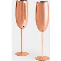 Beautify Champagne & Prosecco Flutes/Glasses Set of 2 Copper Stainless Steel