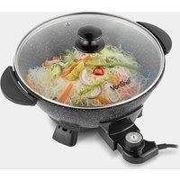 VonShef 35.5cm Non-Stick Stainless Steel Wok with Lid VonShef  - Size: 74cm H X 90cm W X 90cm D