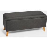 VonHaus Storage Ottoman Pouffe Charcoal Grey Rectangular Bench Footstool & Box