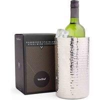 VonShef Wine Cooler, 1.5L Stainless Steel Hammered Wine Bottle Cooler, Home Bar Accessory for Beer, Wine & Champagne, Double Walled Wine Cooler for Parties & BBQ/'s