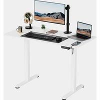 VonHaus Electric Standing Desk, Height Adjustable Sit Stand Desk w/Anti-Collision & Height Preset Technology, Cable Management & USB-C Charging for Home Working, 120x60cm, White Desktop & Frame