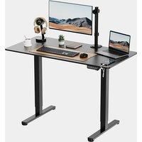 VonHaus Electric Standing Desk, Height Adjustable Sit Stand Desk w/Anti-Collision & Height Preset Technology, Cable Management & USB-C Charging, 120x60cm, Two Piece Black Desktop & Frame