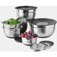 VonShef 12Pc Mixing Bowl Set, Stainless Steel Mixing Bowls with Lids