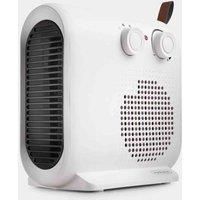 VonHaus Fan Heater 2KW – Portable Electric Lightweight Heater for Home/Office, Use in Any Room – Adjustable Thermostat, Carry Strap, Overheat Protection, Can be Placed Upright or Flat – White