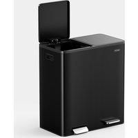 VonHaus Double Recycling Bin 60L for Kitchen - Black Recycling Bin with Two Compartments - 2 x 30L Removeable Inner Bins Dual Waste Bin with Pedal Feet - Dual Recycling Bin for Kitchen