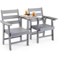 Adirondack Love Seat, Waterproof 2 Seater Jack & Jill Garden Chair Set, VonHaus