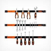 VonHaus Magnetic Tool Holders - 3 X 60cm / 24 Inches Includes Removable Dividers