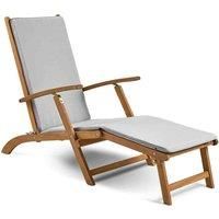 VonHaus Steamer Chair With Cushion - Garden/Patio Wooden Outdoor Lounger Chair - Ideal for Hardwood Decking