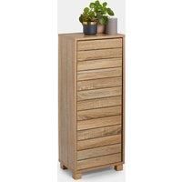 Bathroom Storage Cabinet, Oak Wood Effect Small Bathroom Floor Cabinet - VonHaus