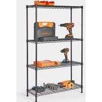 4 Tier Wire Shelving Unit Storage 130cm x 80cm x 30cm Black Shelves