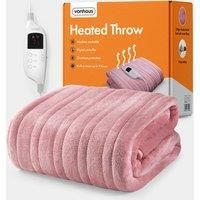 Pink Heated Throw Blanket