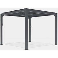 VonHaus Pergola with Retractable Roof 3x3m – Aluminium Pergola Canopy for Garden, Outdoor, Patio – Weatherproof, Manual Tilting Roof, Built in Drainage System, Long Lasting, Durable – Dark Grey