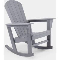 Rocking Adirondack Chair, Waterproof HDPE Grey Garden Chair, VonHaus