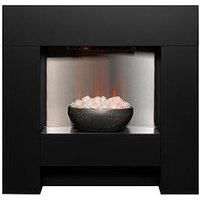 Adam Cubist Electric Fireplace Suite Textured Black, 36"