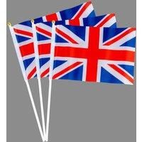 50pcs Union Jack Hand Flags Queen/'s Platinum Jubilee Waving Flag Royal Street Party Celebrations Sporting Events Pub BBQ Car Decorations