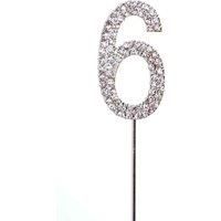 6 Silver Diamond Sparkley Cake Topper Number Year For Mans Boys Womens Girls Birthday Anniversary Party Decorations