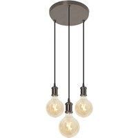 4lite WiZ Connected Smart LED 3-Way Plate Pendant with G125 Amber Vintage Lamps