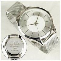 Personalised Silver Metal Strap Ladies Watch