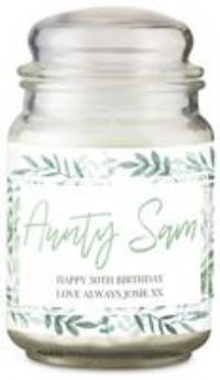 Personalised Message Botanical Large Jar Candle - Vanilla