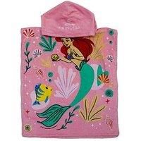 Disney Princess Ariel Moana Poncho Swimming Hooded Towel Pink Robe 115cm x 50cm