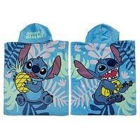 Official Disney Lilo and Stitch Hooded Towel Poncho | Super Soft Feel, Paradise Fun Design | Kids Toddler Swimming Changing Robe Perfect The Home, Bath & Beach, Multicoloured, 115 x 50cm