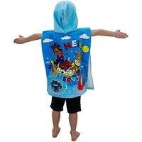 Character World Official Paw Patrol Hooded Towel Poncho | Super Soft Feel, Amazing Summer Design | Swimming Changing Robe Perfect The Home, Bath & Beach, Blue, 115 x 50 cm