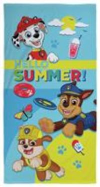 Character World Official Paw Patrol Kids Towel | Super Soft Feel, Summer Design Marshall, Chase, Rubble | Perfect The Home, Bath, Beach & Swimming Pool | One Size 70cm x 140cm