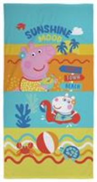 Character World Official Peppa Pig Kids Towel | Super Soft Feel, Peppa Ocean Design | Perfect The Home, Bath, Beach & Swimming Pool | One Size 140 x 70cm