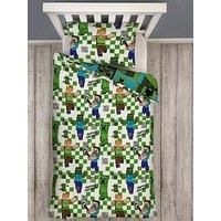 Minecraft Kids Single Duvet Reversible Bedding Boys Set Drawn Gaming Cover