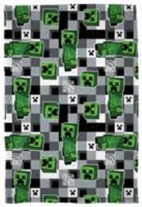 Minecraft Scribble Blanket Boomhead Children's Soft Fleece Throw  100cm x 150cm