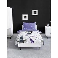 Character World Wednesday Official Single Duvet Cover Set, Destined Design | Reversible 2 Sided Bedding Cover Official Merchandise Including Matching Pillow Case | Purple and White Single Bed Quilt