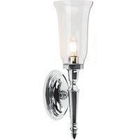 IP44 Wall Light Tall Clear Glass Shade LED Included Polished Chrome LED G9 3.5W