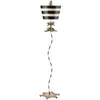 Floor Lamp Gold Leaf & Black Striped Stem Star Base Striped Shade LED E27 100W