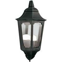 IP43 1 Bulb Half Lantern Wall Light Black LED E27 100W