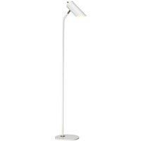 Floor Lamp Fixed Stem Tubular Spotlight Shade White Aged Brass LED E27 8W