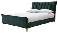 135cm Clover Fabric Bed Green Velvet