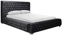 Birlea Grande Crushed Velvet Double Bed Frame - Black