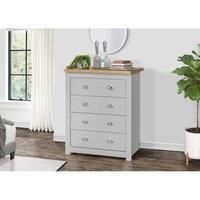 Highgate 4 Drawer Chest Grey & Oak