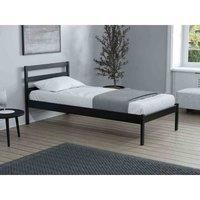 Birlea Black Single Bed Frame 3FT Bedstead Luka Solid Pine Traditional Design