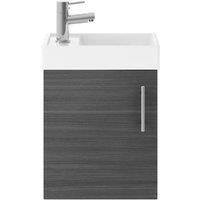 Nuie Vault 400mm Wall Hung Cabinet & Basin - Anthracite Grey