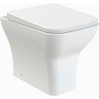 nuie NCG406 Ava Modern Bathroom Square Curves Back to Wall Pan and Soft Close Seat, 410mm x 365mm x 500mm, White