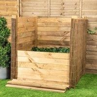 Wooden Compost Bin Composter Garden Outdoor Slatted Easy Load 1000L Lacewing