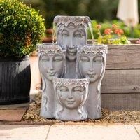 Hebe Cascade Water Feature Goddess Fountain Tiered Waterfall LED Lights 81cm