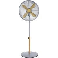 Russell Hobbs RHMPF1601WDG Cooling Pedestal Fan, Scandi wood effect in Grey