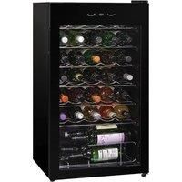 Russell Hobbs Undercounter Fridge 93 Litre/34 Bottle Freestanding Wine & Drinks Fridge Beer in Black LED Light, Drinks & Snacks Glass Door, Energy Efficient, 2 Year Guarantee RH34WC101B