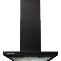 Russell Hobbs Chimney Cooker Hood 60cm T-Shaped Kitchen Extractor Fan in Black, 3 Speed Settings & LED Light Extraction & Recirculation Features, 2 x Washable Aluminium Filters RHTCH600B1B